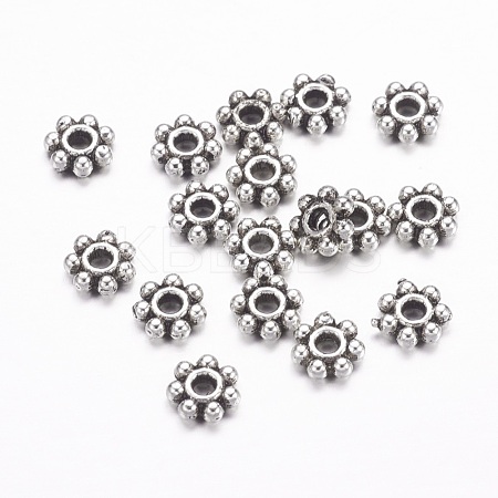 Tibetan Style Alloy Daisy Spacer Beads X-LF0991Y-AS-RS-1