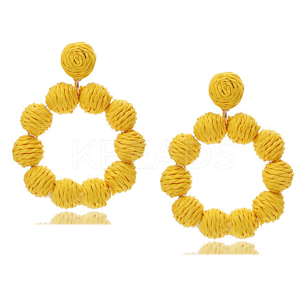 Raffia Stud Dangle Earrings FS-WG6C817-03-1