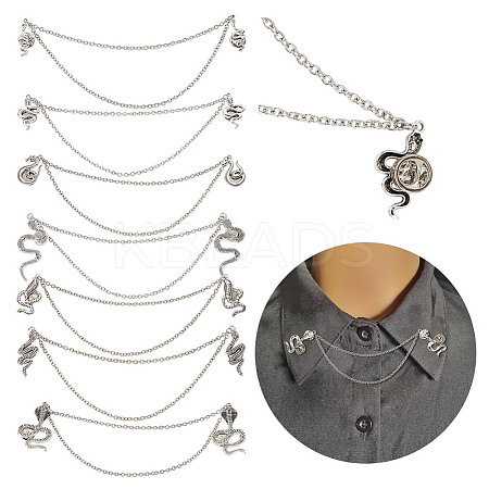 Alloy Charm Hanging Chains Collar Pins Tie Clips AJEW-GO00024-1