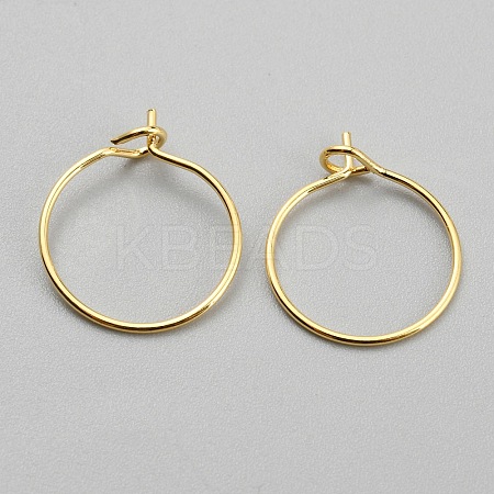 Brass Hoop Earrings Findings KK-WH0045-90A-G-1