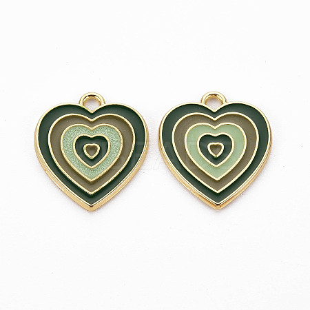 Rack Plating Light Gold Alloy Enamel Pendants LS-ENAM-Q444-014D-RS-1