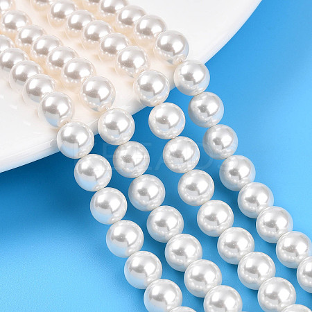 Baking Paint Pearlized Glass Pearl Bead Strands HY-N002-8mm-A11-1