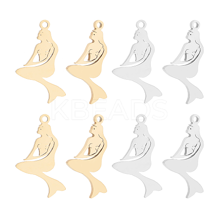 Unicraftale 12Pcs 2 Colors Ion Plating(IP) 201 Stainless Steel Pendants STAS-UN0029-77-1