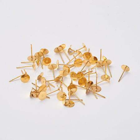 Brass Stud Earring Findings LS-KK-A251-G-NF-1