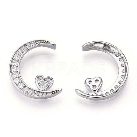 Rhodium Plated 925 Sterling Silver Micro Pave Cubic Zirconia Pendants STER-T004-35P-1
