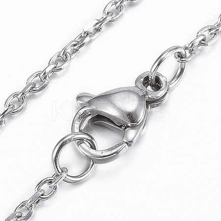 Non-Tarnish 304 Stainless Steel Cable Chains Necklaces LS-NJEW-L450-01P-1