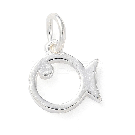 925 Sterling Silver Hollow Fish Charms with Jump Rings LS-STER-E071-01S-09-1