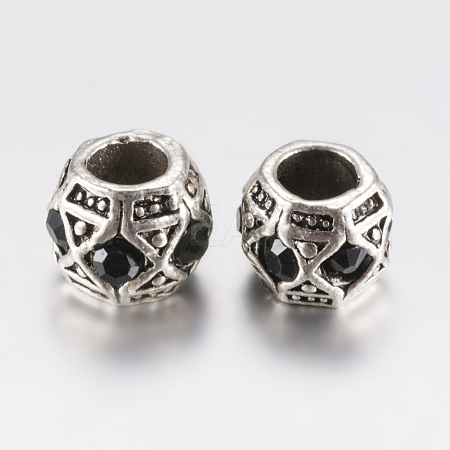 Tibetan Style Alloy Rhinestone European Beads PALLOY-F200-05C-1