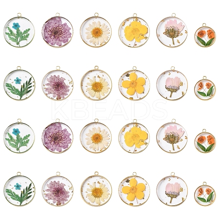 12Pcs 6 Styles Transparent Clear Epoxy Resin Pendants RESI-FS0001-88B-1