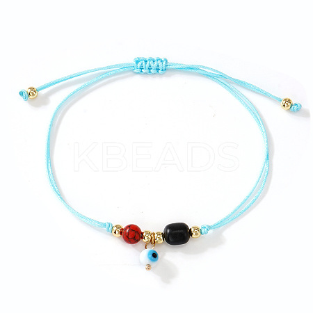 Bohemian Evil Eye Glass Charm Adjustable Bracelets PL4267-4-1