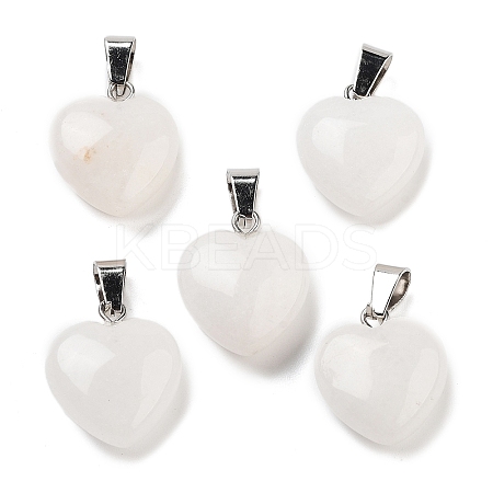 Natural White Jade Charms HEAR-PW0001-057-03-1