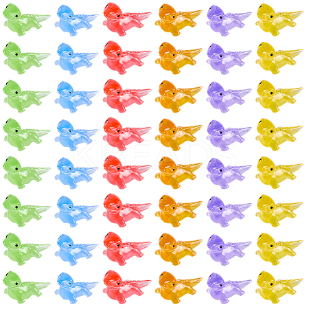 60Pcs 6 Colors Luminous Resin Lizard Figurines DJEW-SP0001-12-1
