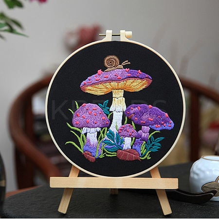 DIY Mushroom Pattern Embroidery Kits MUSH-PW0001-116C-1