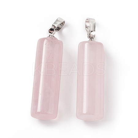 Natural Rose Quartz Pendants G-E135-02P-11-1