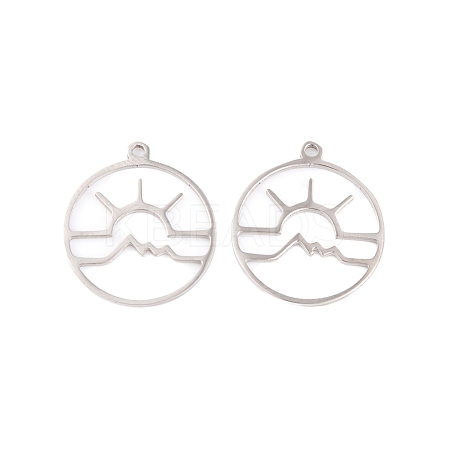 Non-Tarnish 5Pcs 201 Stainless Steel Pendants LS-STAS-M056-01B-P-1