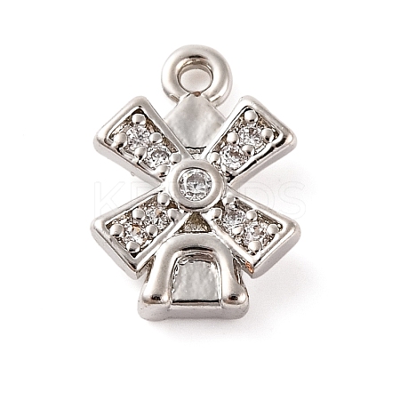 Brass Pave Clear Cubic Zirconia Charms KK-Z051-01P-02-1