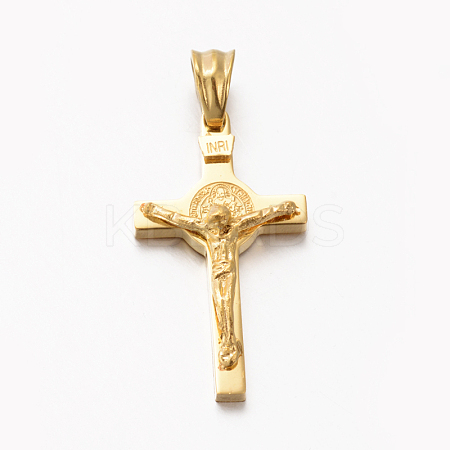Easter Theme Hot Unisex 201 Stainless Steel Crucifix Cross Pendants LS-STAS-F010-24G-1