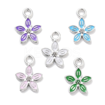Rack Plating Alloy Enamel Charms PALLOY-F311-01P-1