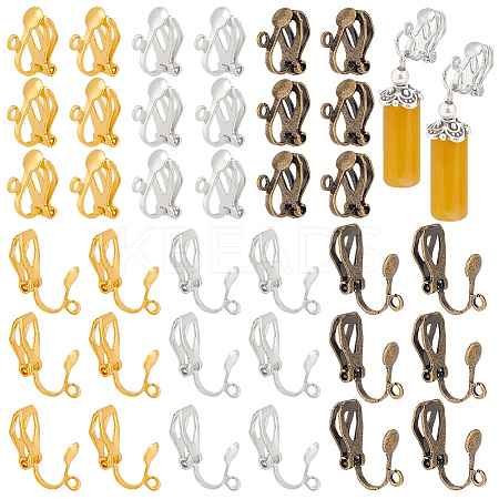 100Pcs Brass Clip-on Earring Findings FIND-PH0002-55A-1