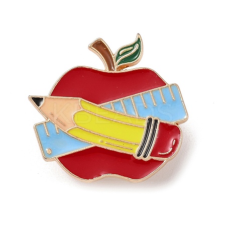 Teacher's Day Theme Rack Plating Light Gold Alloy Brooches JEWB-Z016-01KCG-10-1