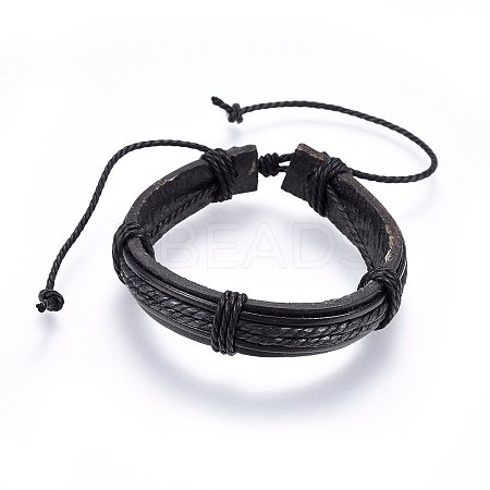 Leather Cord Bracelets BJEW-F347-09B-1