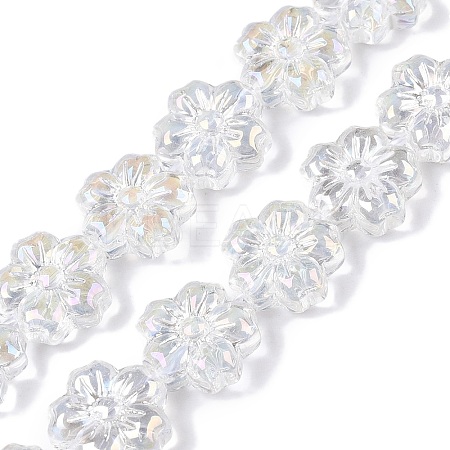 Transparent Electroplate Glass Beads Strands EGLA-N012-17-1