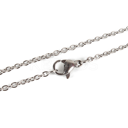 Non-Tarnish 304 Stainless Steel Unisex Cable Chain for Necklace STAS-P045-01P-B-1