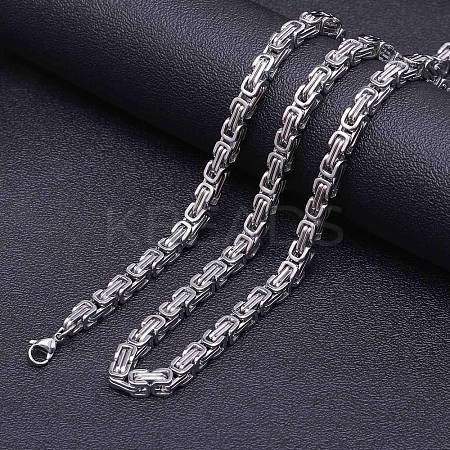 Titanium Steel Byzantine Chain Necklace for Men's FS-WG56795-06-1