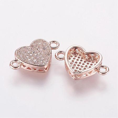 Brass Micro Pave Cubic Zirconia Links ZIRC-E114-01RG-1
