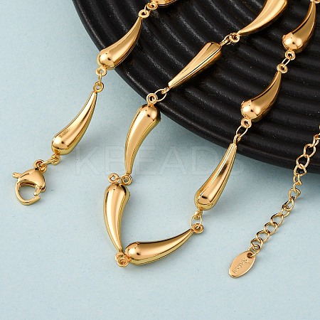 304 Stainless Steel Link Chain Necklaces for Women LS-NJEW-G178-01G-01-1