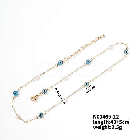 Evil Eye Brass Link Chain Necklaces Hip-hop Rock Fashion Necklace WS7214-2-1
