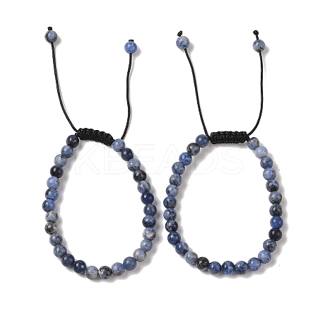 6mm Round Natural Sodalite Braided Bead Bracelets LS-BJEW-C067-01A-03-1