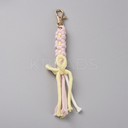 Daisy Handmade Woven Cotton Pendant Decorations AJEW-WH0348-92-1