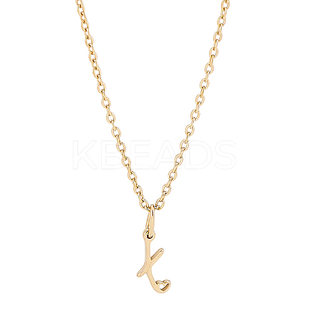 1pc 304 Stainless Steel Letter Pendant Necklaces NJEW-LP0001-39X-G-1