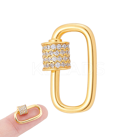 1Pc S925 Sterling Silver Screw Carabiner Lock Charms STER-NB0001-23G-1