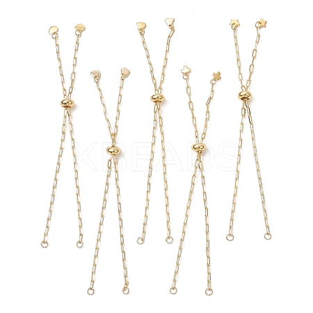 Soldered Brass Paperclip Chain Slider Bracelet Making AJEW-JB01556-1