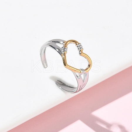 304 Stainless Steel Cuff Open Rings RJEW-Z121-02GP-04-1