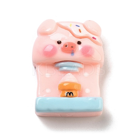 Colorful Pig Theme Opaque Resin Cabochons LS-CRES-U002-02F-1