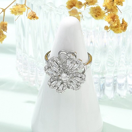 Clover Rotatable Open Cuff Rings for Women LS-RJEW-R007-02P-1