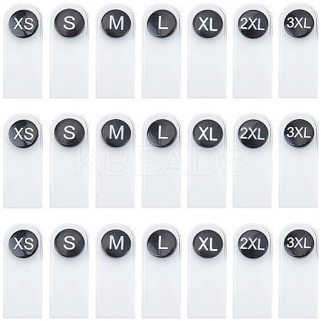 210Pcs 7 Styles Plastic Clothing Size Labels FIND-CY0001-86A-1