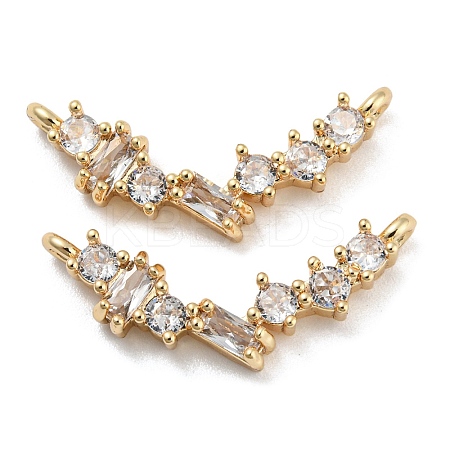 Brass Pave Clear Cubic Zirconia Pendants KK-Q789-43G-1
