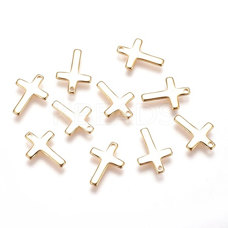 Brass Tiny Cross Charms LS-X-KK-Q735-301G-1