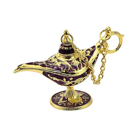 Alloy Enamel Tea Pot Home Display Decoration DJEW-Z010-01G-05-1