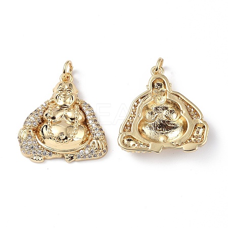 Brass Micro Pave Cubic Zirconia Pendants KK-E068-VF281-1