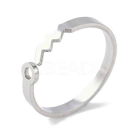 Non-Tarnish Constellations 304 Stainless Steel Open Cuff Ring for Women RJEW-L122-001P-02-1