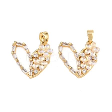 Brass Micro Pave Cubic Zirconia Pendants KK-I475-04G-1
