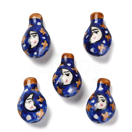 Famille Rose Porcelain Beads LAMP-I028-06B-1