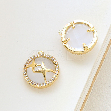 Brass Micro Pave Cubic Zirconia Pendants INS-PW0002-01A-1