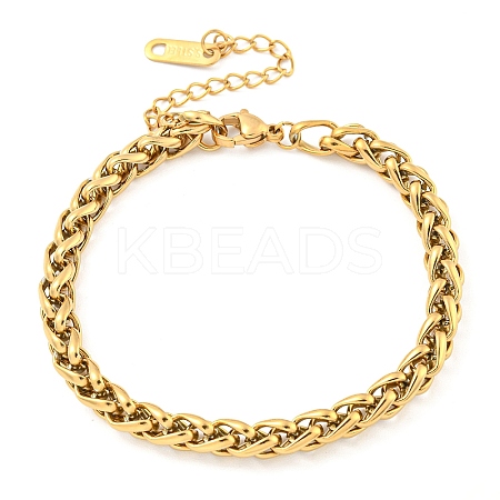 304 Stainless Steel Wheat Chain Bracelets for Women LS-BJEW-G707-01G-1