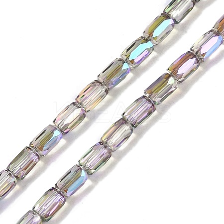 Electroplate Glass Beads Strands GLAA-Q101-02A-HP02-1